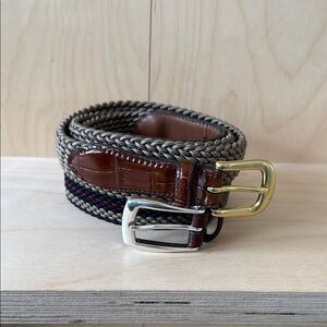 Brighton - Men's Brown and Tan Woven Belt - size 40
